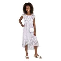 Speechless Big Kid Girls Short Sleeve Flutter A-Line Dress