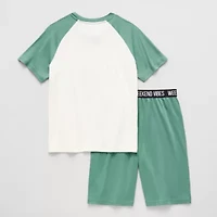 Sleep On It Little & Big Kid Boys Crew Neck Short Sleeve 2-pc. Pajama Sets