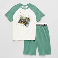 Sleep On It Little & Big Kid Boys Crew Neck Short Sleeve 2-pc. Pajama Sets