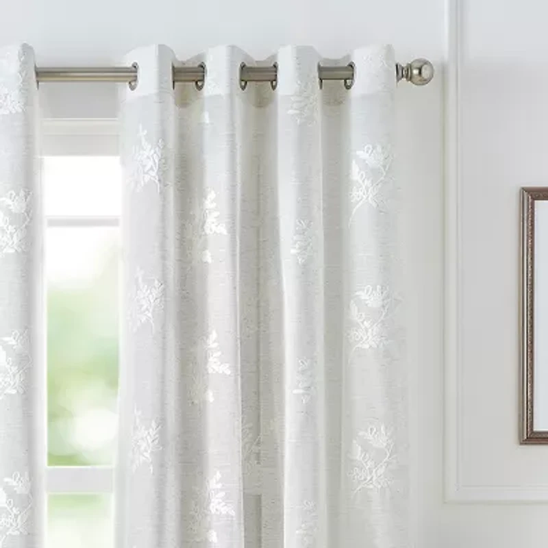 Martha Stewart Soriah Grommet Top Sheer Single Curtain Panel