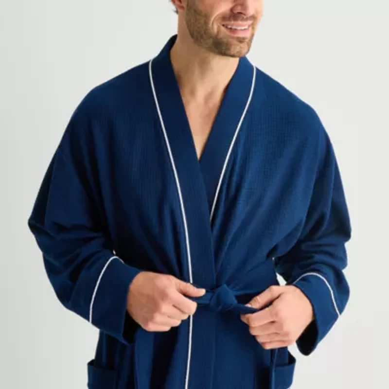 Stafford Waffle One Mens Long Sleeve Length Robe