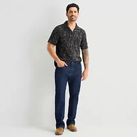 mutual weave Mens Short Sleeve Camp Shirt