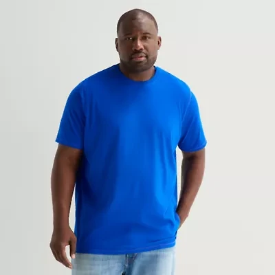 St. John's Bay Super Soft Mens Easy-on + Easy-off Crew Neck Short Sleeve Adaptive Big and Tall T-Shirt