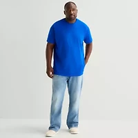 St. John's Bay Super Soft Mens Easy-on + Easy-off Crew Neck Short Sleeve Adaptive Big and Tall T-Shirt