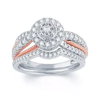 1 CT.T.W. Natural Diamond 14K Two-Tone Gold Engagement Ring