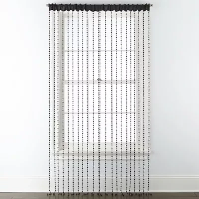 Regal Home Adriana Bead Rod Pocket Light-Filtering Single Curtain Panel