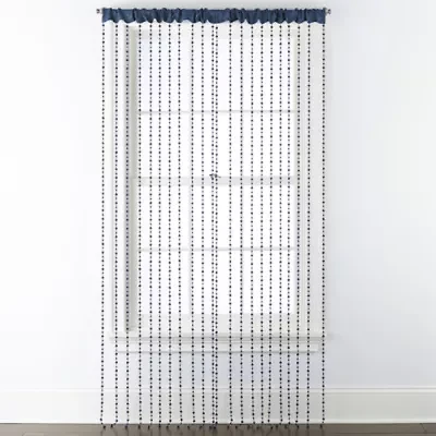 Regal Home Adriana Bead Rod Pocket Light-Filtering Single Curtain Panel