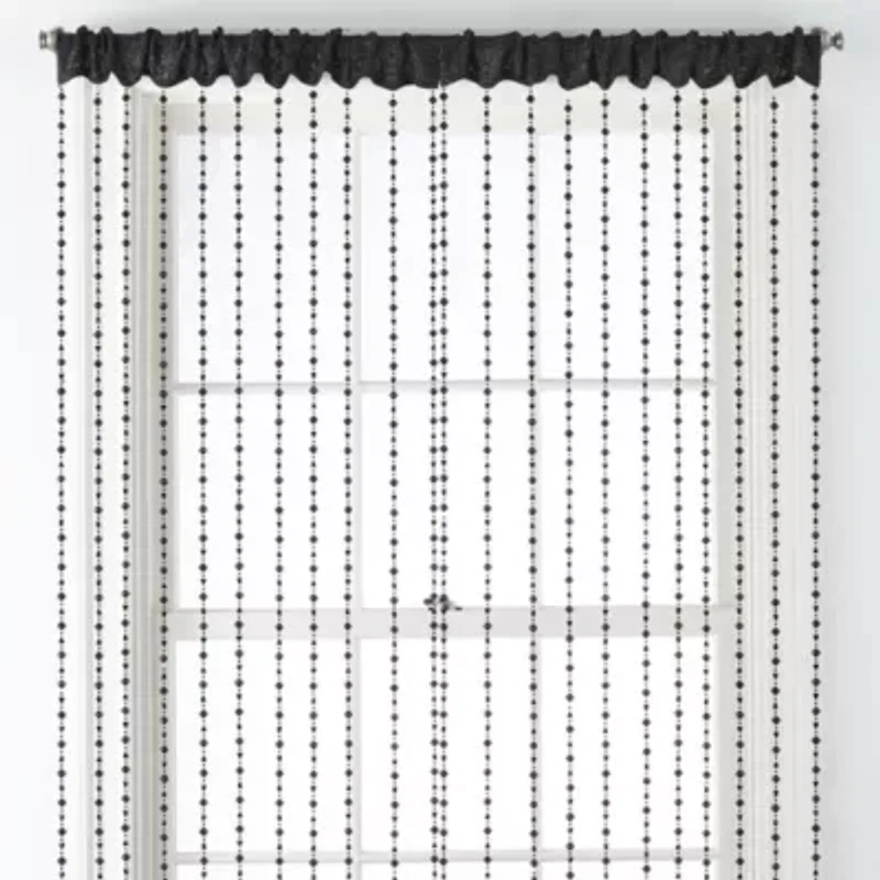 Regal Home Adriana Bead Rod Pocket Light-Filtering Single Curtain Panel