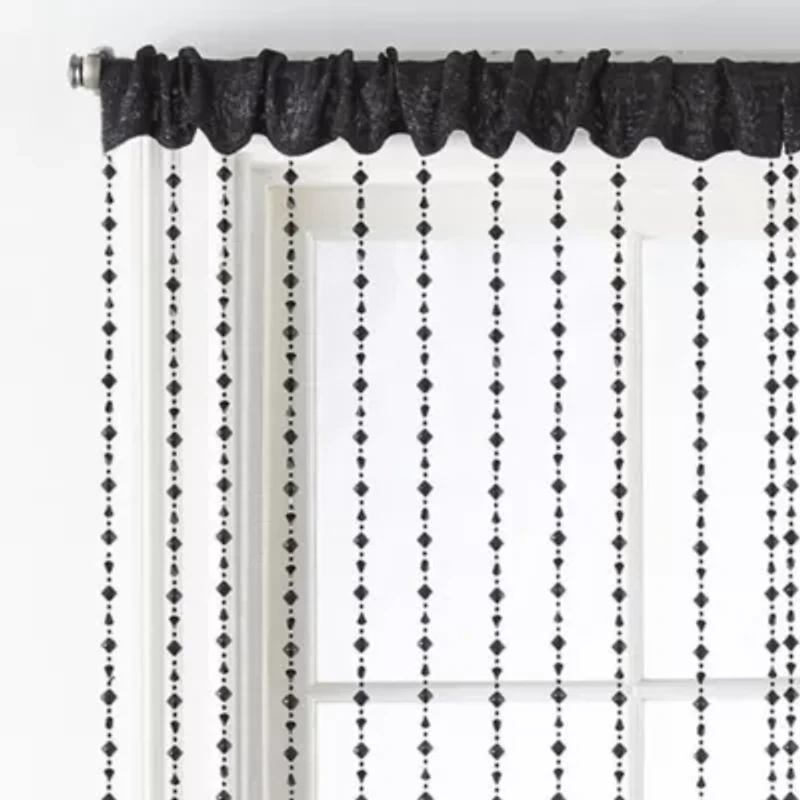 Regal Home Adriana Bead Rod Pocket Light-Filtering Single Curtain Panel