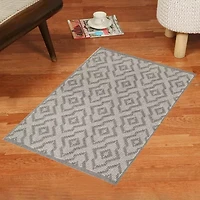 Riviera Home Grey Pattern Rectangular Accent Indoor Rugs