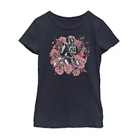 Little & Big Kid Girls Crew Neck Short Sleeve Slim Fit Star Wars Graphic T-Shirt
