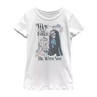 Little & Big Kid Girls Crew Neck Short Sleeve Slim Fit Star Wars Graphic T-Shirt