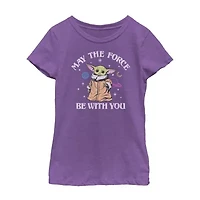 Little & Big Kid Girls Crew Neck Short Sleeve Slim Fit Star Wars Graphic T-Shirt
