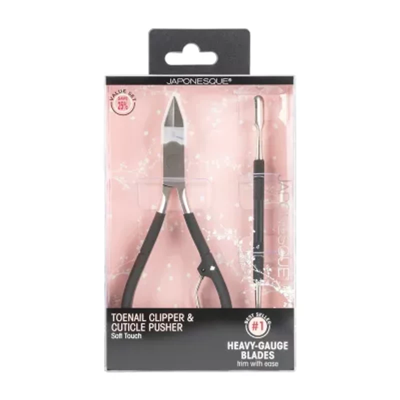 Japonesque Toenail Clipper & Cuticle Pusher Soft Touch Manicure Kit