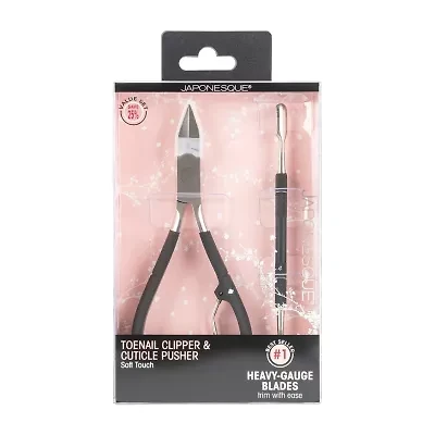 Japonesque Toenail Clipper & Cuticle Pusher Soft Touch Manicure Kit