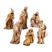 Kurt Adler 3-11.25-Inch Resin Nativity Set 7-pc. Christmas Nativity Figurine