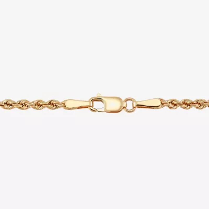 Womens 10K Gold Circle 18 Inch Pendant Necklace