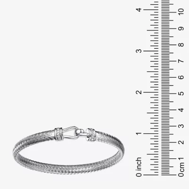 Paris 1901 By Charles Garnier Womens Cubic Zirconia Sterling Silver Bangle Bracelet