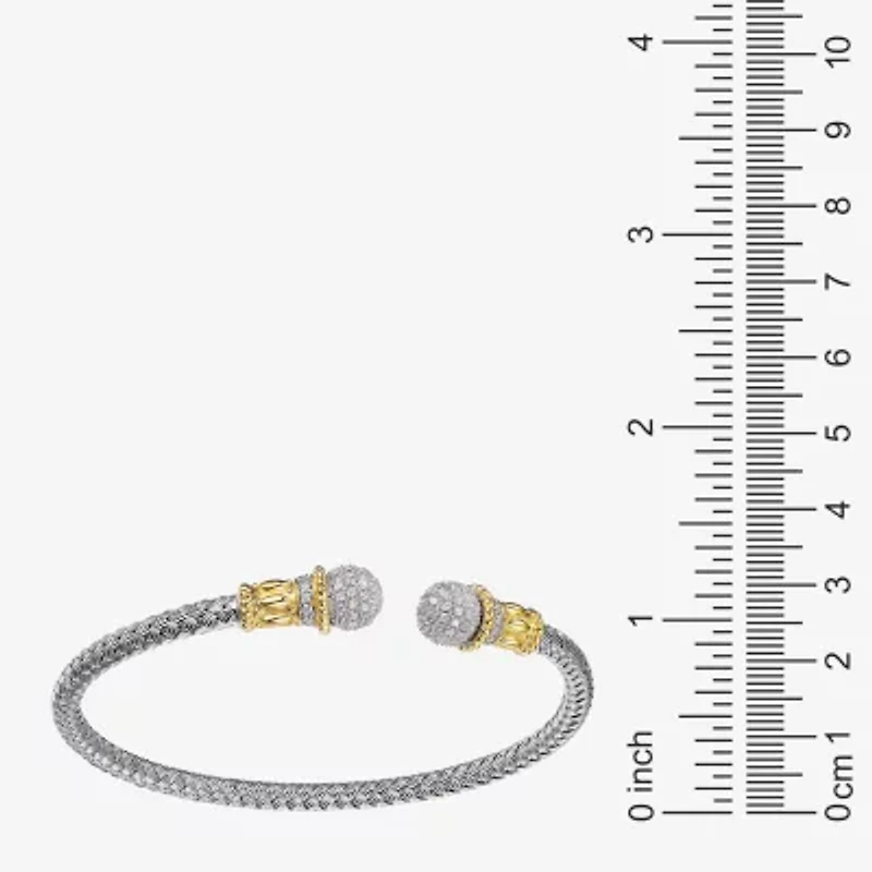 Paris 1901 By Charles Garnier Womens Cubic Zirconia 18K Gold Over Silver Cuff Bracelet