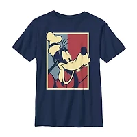 Goofy Little & Big Kid Boys Crew Neck Short Sleeve Regular Fit Mickey and Friends Graphic T-Shirt