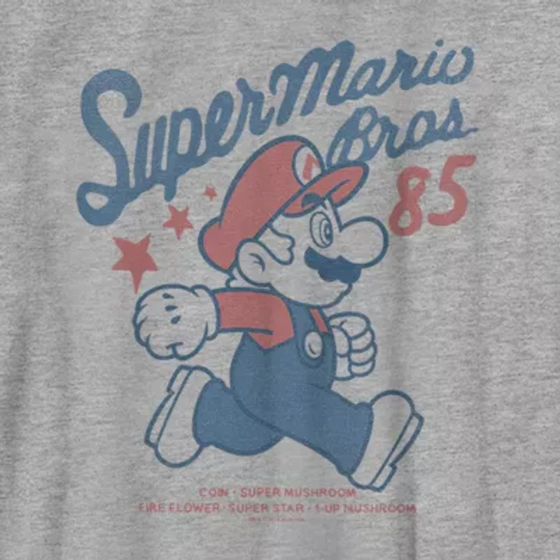 Little & Big Kid Boys Crew Neck Short Sleeve Regular Fit Super Mario Graphic T-Shirt