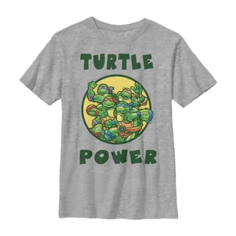 Little & Big Kid Boys Crew Neck Short Sleeve Regular Fit Teenage Mutant Ninja Turtles Graphic T-Shirt