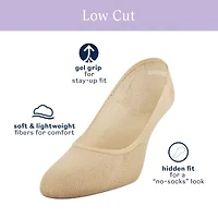 Peds Gel Ultra Low Cut Womens Multi-Pack 2 Pair Liner Socks