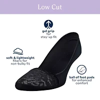 Peds Lace Ultra Low Cut Womens Multi-Pack 2 Pair Liner Socks