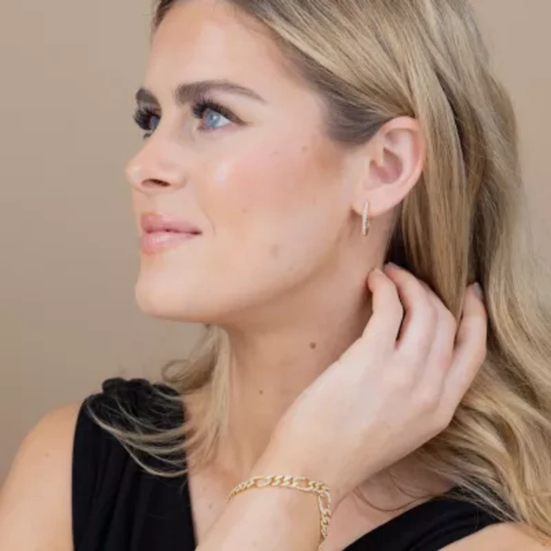 (H-I / I1) Womens 1/2 CT. T.W. Lab Grown White Diamond 10K Gold 18mm Hoop Earrings