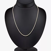 Mens White Diamond 10K Gold 24 Inch Tennis Necklace