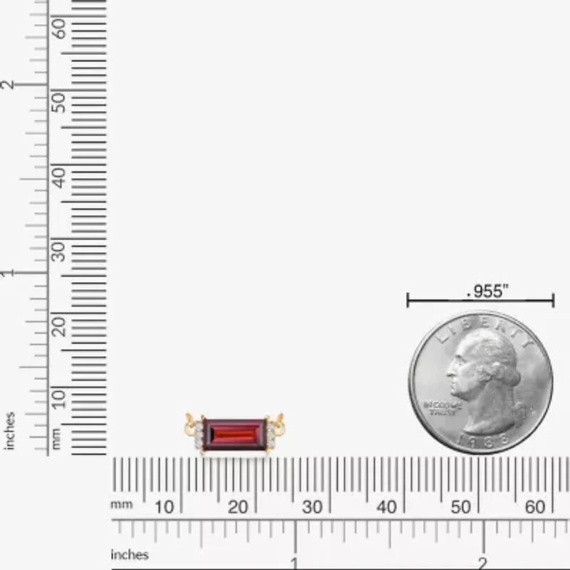 Womens Genuine Semi Precious Stone 18K Gold Over Silver Pendant Necklace