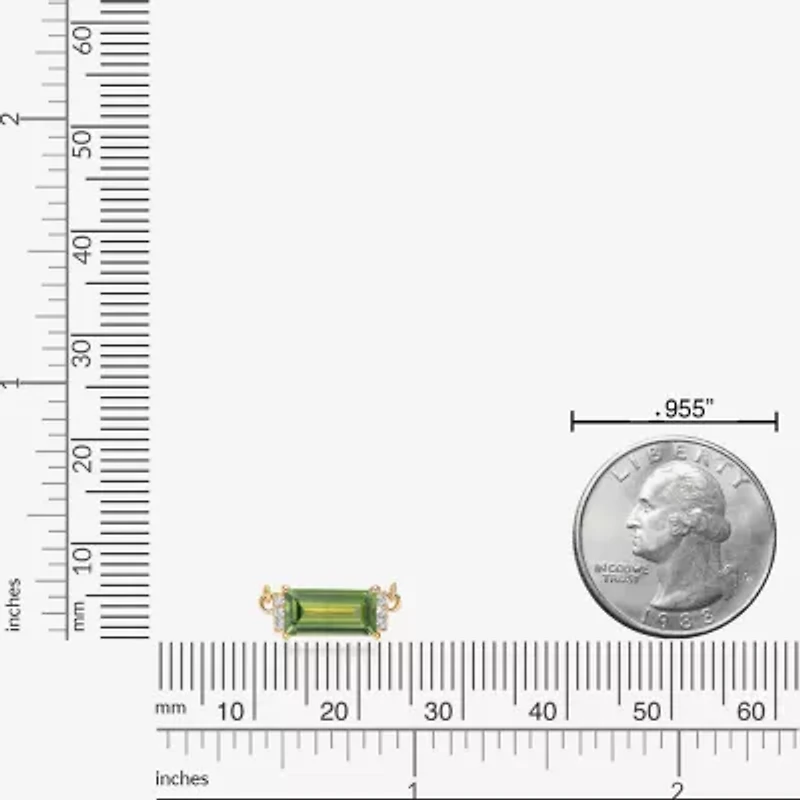 Womens Genuine Semi Precious Stone 18K Gold Over Silver Pendant Necklace