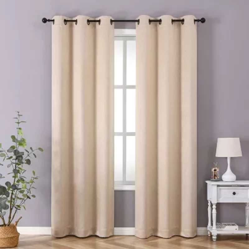 Regal Home Aviva Grommet Top Energy Saving Embossed Blackout Set of 2 Curtain Panel