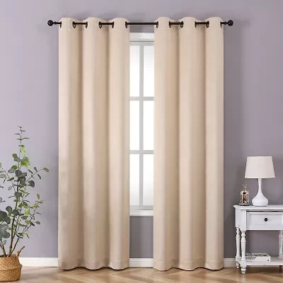 Regal Home Aviva Grommet Top Energy Saving Embossed Blackout Set of 2 Curtain Panel