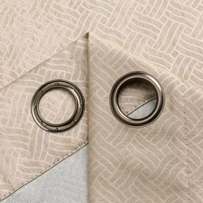 Regal Home Aviva Grommet Top Energy Saving Embossed Blackout Set of 2 Curtain Panel