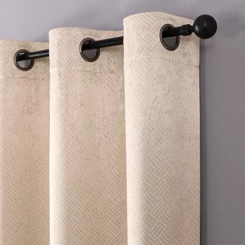 Regal Home Aviva Grommet Top Energy Saving Embossed Blackout Set of 2 Curtain Panel