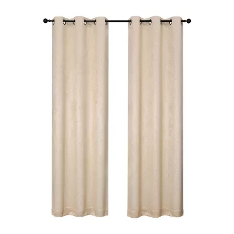 Regal Home Aviva Grommet Top Energy Saving Embossed Blackout Set of 2 Curtain Panel