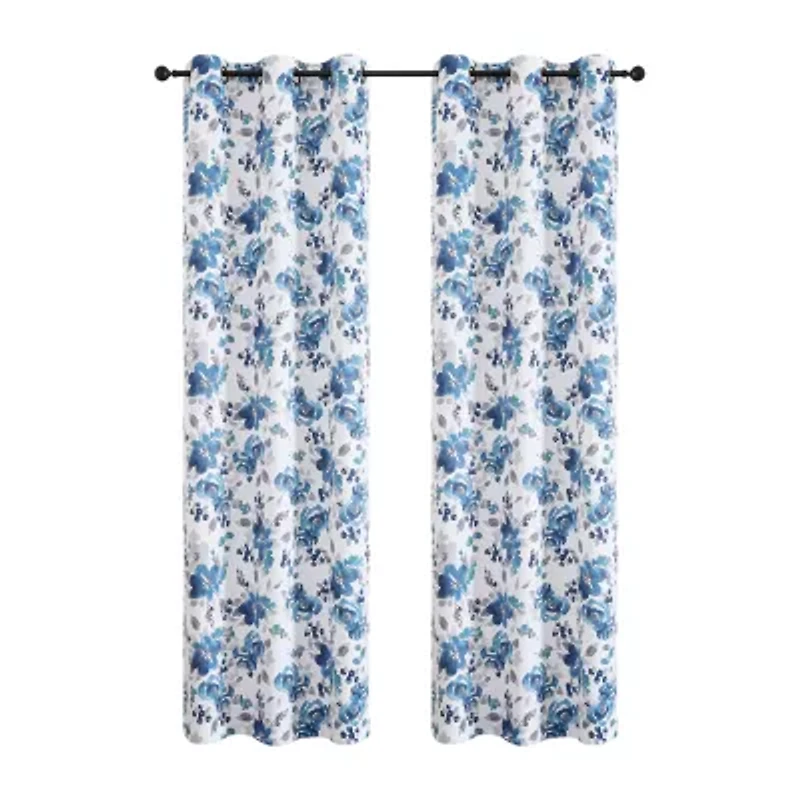Regal Home Oliver Printed Grommet Top Energy Saving Blackout Set of 2 Curtain Panel