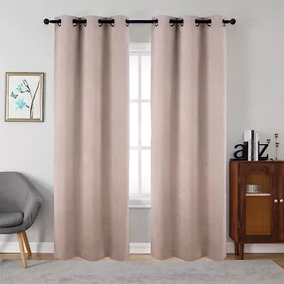 Regal Home Himmel Embossed Grommet Top Energy Saving Blackout Set of 2 Curtain Panel