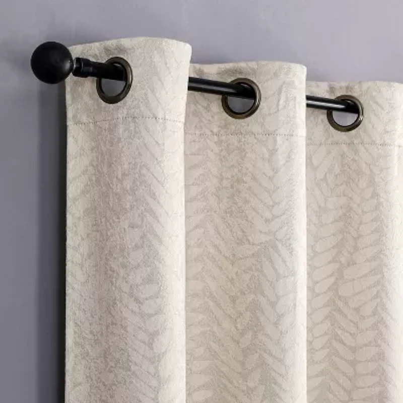Regal Home Joelle Embossed Grommet Top Energy Saving Blackout Set of 2 Curtain Panel