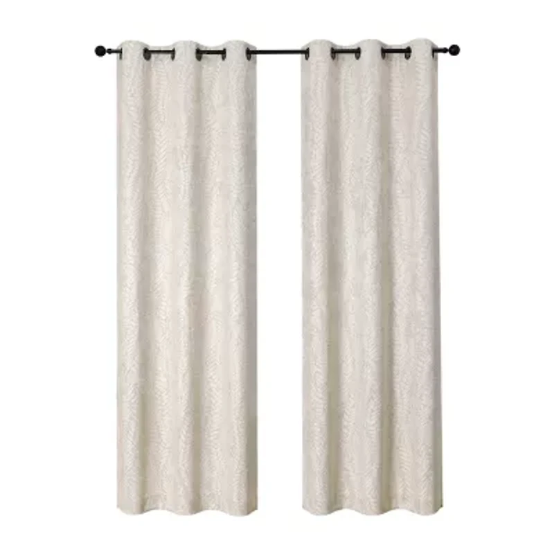Regal Home Joelle Embossed Grommet Top Energy Saving Blackout Set of 2 Curtain Panel