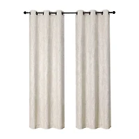 Regal Home Joelle Embossed Grommet Top Energy Saving Blackout Set of 2 Curtain Panel