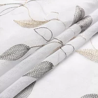 Regal Home Cedar Embroidered Grommet Top Sheer Set of 2 Curtain Panel