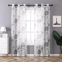 Regal Home Santana Printed Grommet Top Sheer Set of 2 Curtain Panel