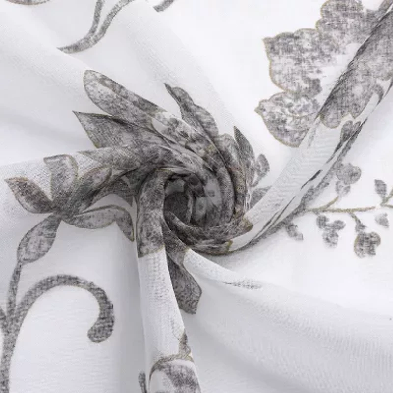 Regal Home Santana Printed Grommet Top Sheer Set of 2 Curtain Panel