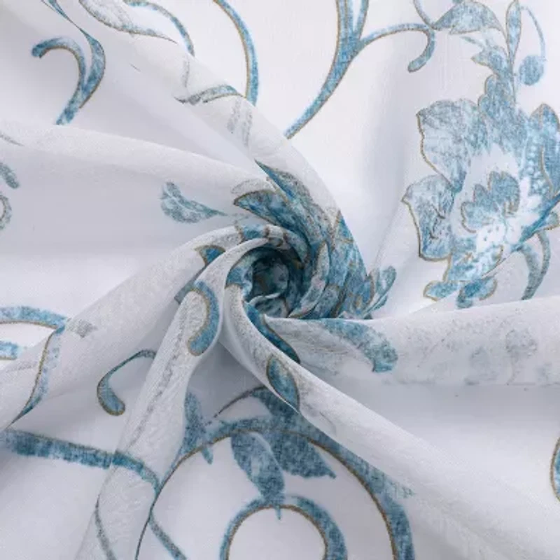 Regal Home Santana Printed Grommet Top Sheer Set of 2 Curtain Panel