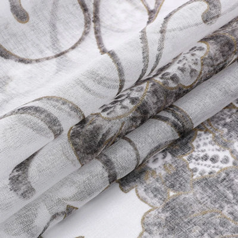 Regal Home Santana Printed Grommet Top Sheer Set of 2 Curtain Panel