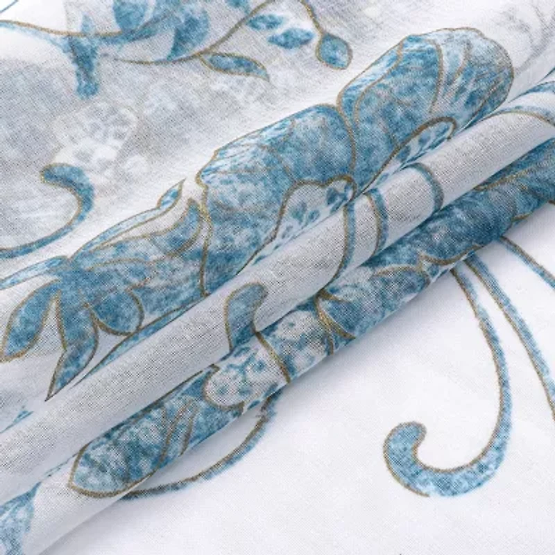 Regal Home Santana Printed Grommet Top Sheer Set of 2 Curtain Panel