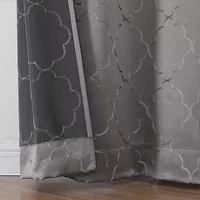 Regal Home Liberty Embroidered Grommet Top Energy Saving Blackout Set of 2 Curtain Panel