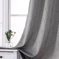 Regal Home Liberty Embroidered Grommet Top Energy Saving Blackout Set of 2 Curtain Panel